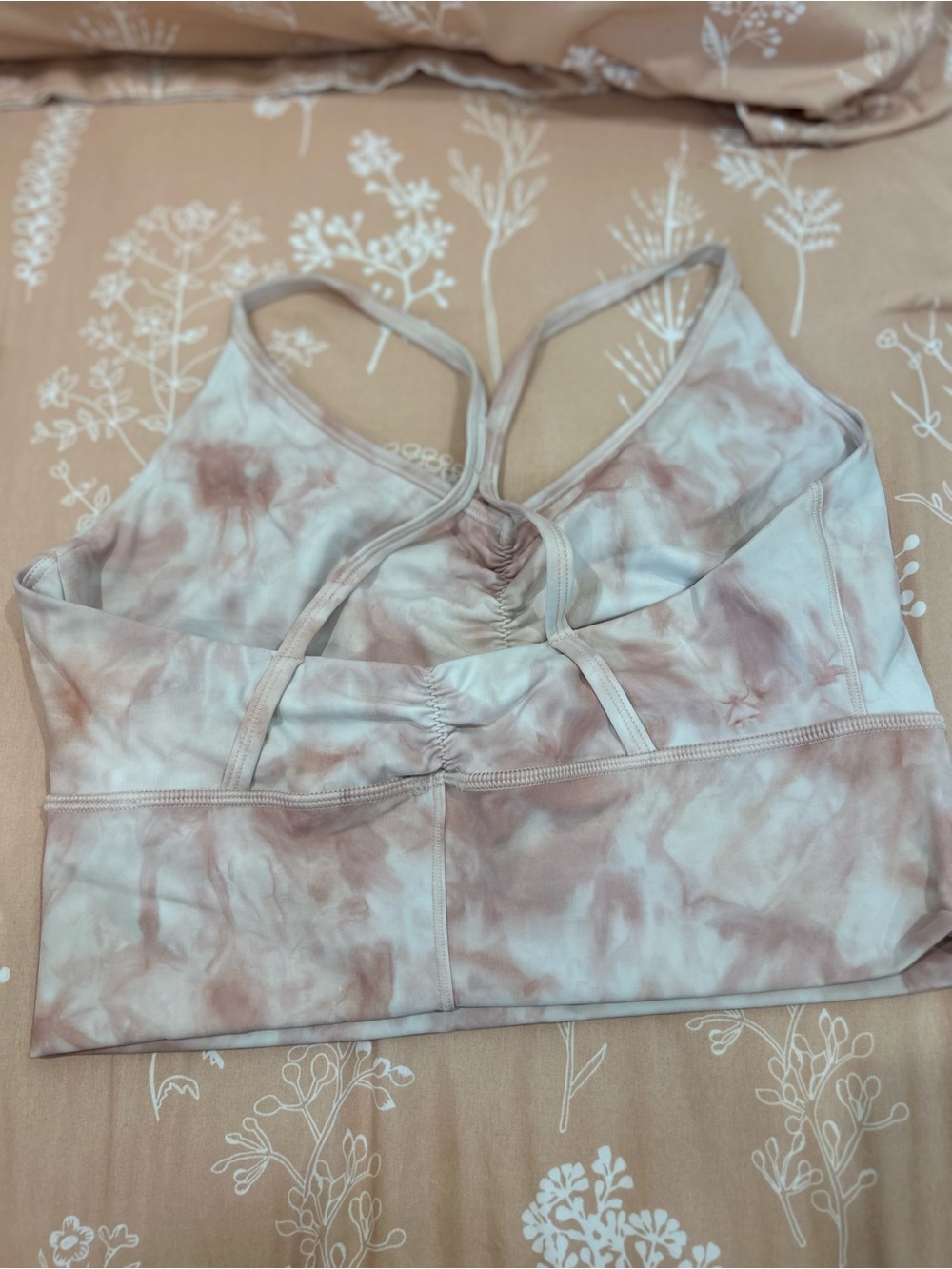 Gymshark Tie-Dye Seamless Camisole - Dusty Pink and White - Picture 2 of 6